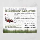 Carte Postale Service de pelouse personnalisé (Devant)