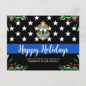 Carte Postale Service de police budgétaire Ligne Bleue fine Noël (Devant)