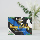 Carte Postale Service de police budgétaire Ligne bleue Flag Noël (Debout devant)