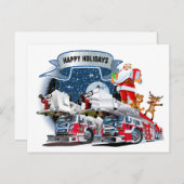 Carte Postale Service des incendies Noël (Devant / Derrière)