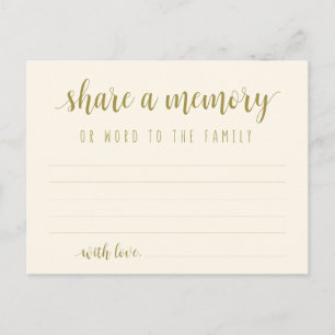 Carte Postale Service funéraire, or classique, Partager une cart