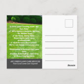 Carte Postale Service moderne d'entretien de pelouse (Dos)