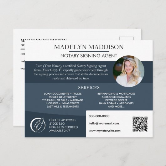 Carte Postale Service Notaire Professionnel Marketing (Devant / Derrière)