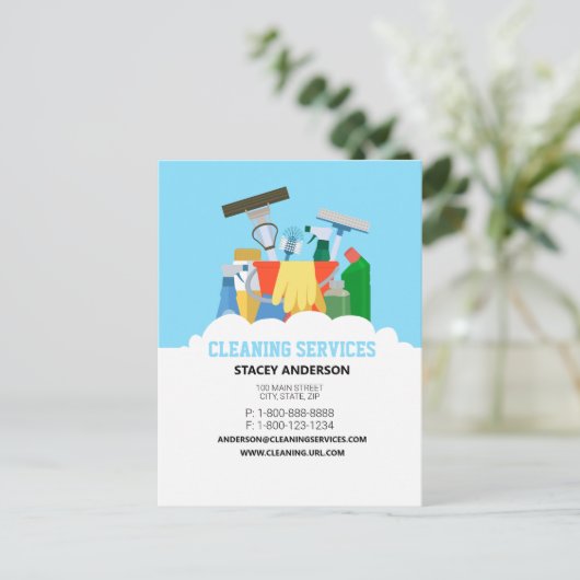 Carte Postale Services de nettoyage (Debout devant)