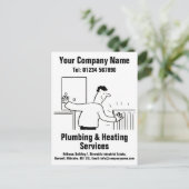 Carte Postale Services de plomberie et de chauffage Cartoon pour (Debout devant)