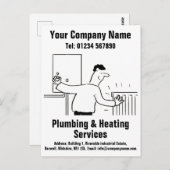 Carte Postale Services de plomberie et de chauffage Cartoon pour (Devant / Derrière)