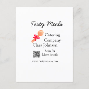 Carte Postale Services de restauration ajouter nom QR code site 