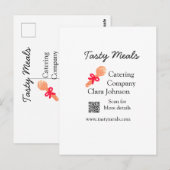 Carte Postale Services de restauration ajouter nom QR code site  (Devant / Derrière)