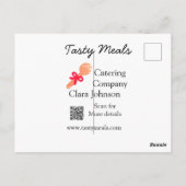 Carte Postale Services de restauration ajouter nom QR code site  (Dos)