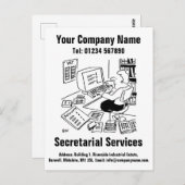 Carte Postale Services de secrétariat Conception de dessin pour  (Devant / Derrière)