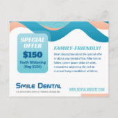Carte Postale Services dentaires avec offre spéciale (Dos)