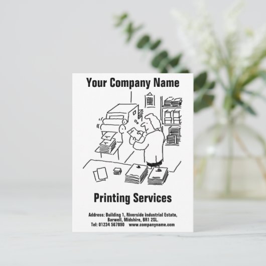 Carte postale Services d'impression générale (Debout devant)