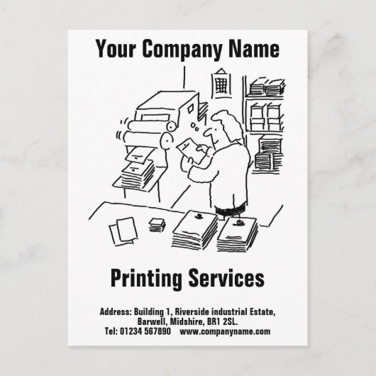 Carte postale Services d'impression générale (Devant)