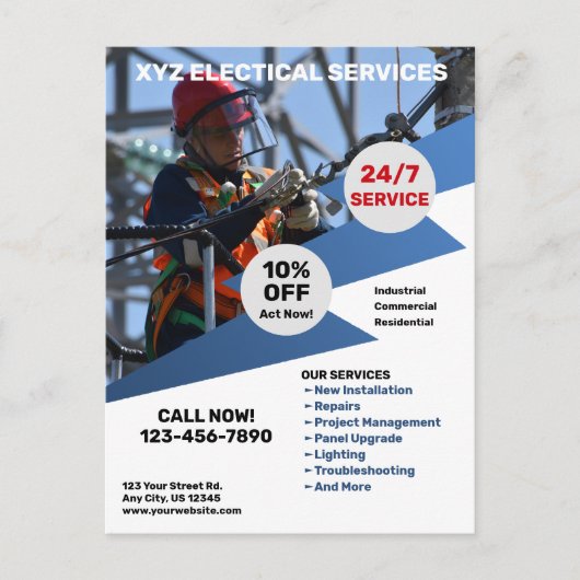 Carte Postale Services électriques (Devant)