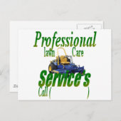 Carte Postale Services professionnels d'entretien de pelouse (Devant / Derrière)