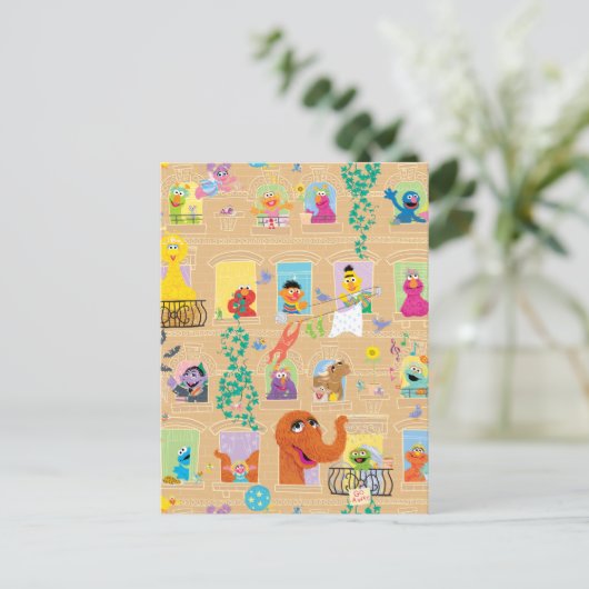 Carte Postale Sesame Street Apartment Windows Pattern (Debout devant)