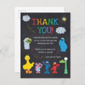 Carte Postale Sesame Street Pals Chalkboard Arc-en-ciel Merci (Devant / Derrière)