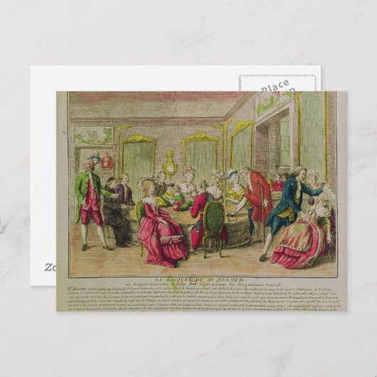 Carte Postale Session d'hypnotisme avec Franz Anton Mesmer 1784 (Devant / Derrière)