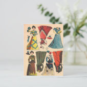Carte Postale Set de vêtements de poupées en papier victorien Vi (Debout devant)
