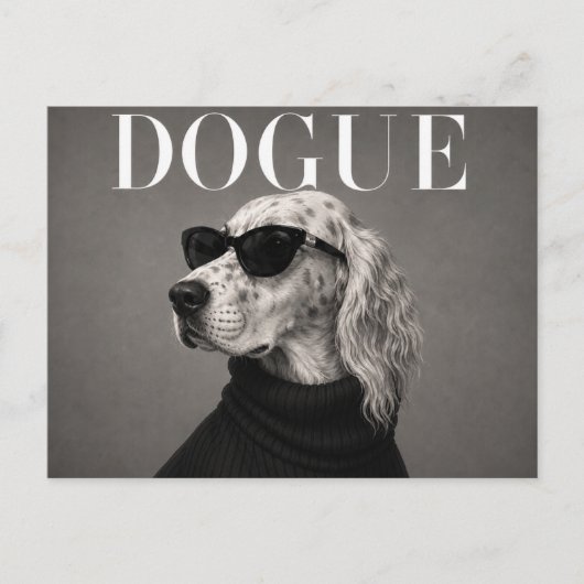 Carte Postale Setter Anglais Éditorial de Mode Luxueux (Devant)