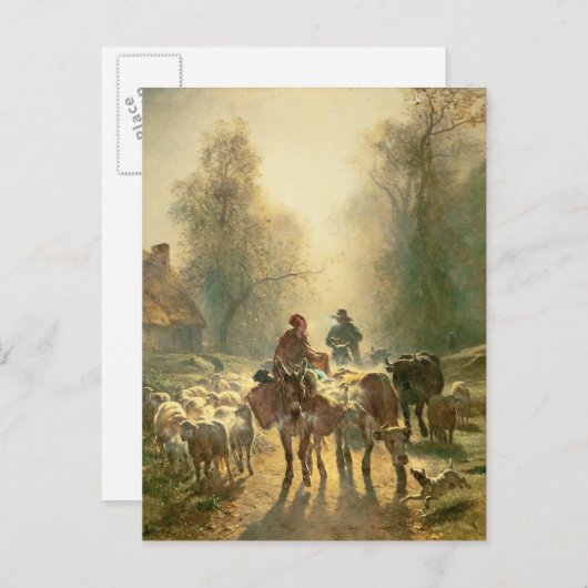 Carte Postale Setting off For Market (Devant / Derrière)