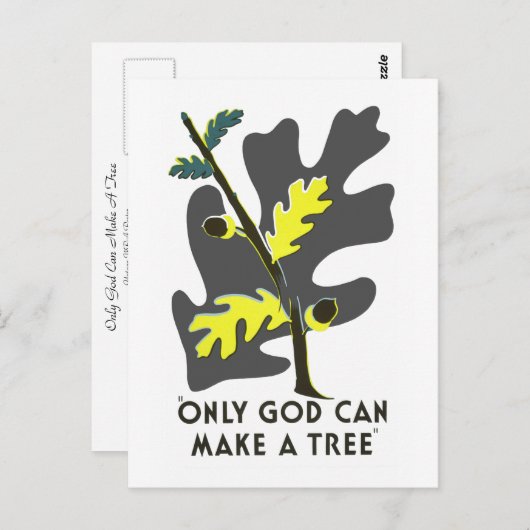 Carte Postale Seul Dieu Peut Faire Un Arbre (Devant / Derrière)