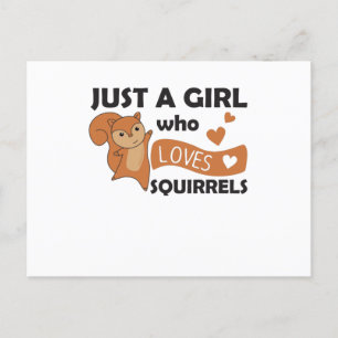 Carte Postale Seule Une Fille Aime L'Écureuil - Animaux Doux