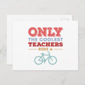 Carte Postale Seuls Les Enseignants Les Plus Cools Font Du Vélo (Devant / Derrière)
