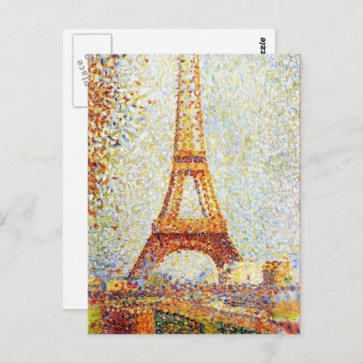 Carte Postale Seurat : La Tour Eiffel (Devant / Derrière)