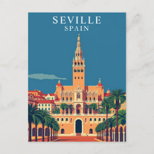 Carte Postale Séville, Espagne Andalousie Voyage Rétro Art