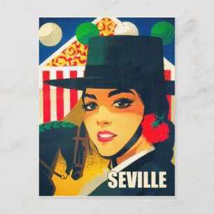 Carte Postale Séville, Espagne, Espagnol fille avec casquette no