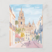 Carte Postale Séville Espagne Peinture Gouache Illustration Voya (Devant)