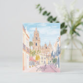 Carte Postale Séville Espagne Peinture Gouache Illustration Voya (Debout devant)