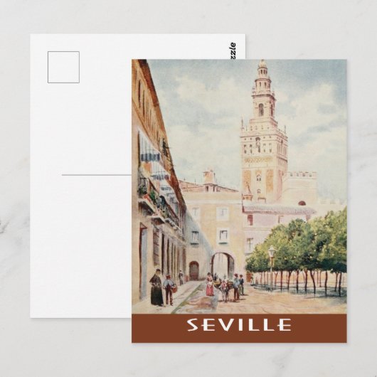 Carte Postale Séville, Espagne Place vintage (Devant / Derrière)