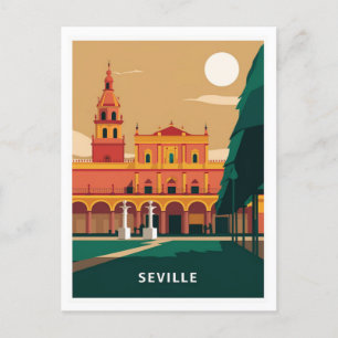 Carte Postale Séville Espagne Travel Retro Liste des Stations