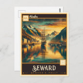 Carte Postale Seward, Alaska | VINTAGE (Devant / Derrière)