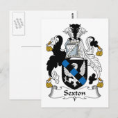 Carte Postale Sexton Family Crest (Devant / Derrière)