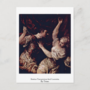 Carte Postale Sextus Tarquinius Et Lucretia Par Titien