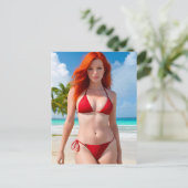 Carte postale Sexy Red Bikini (Debout devant)