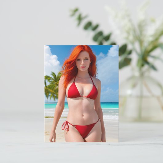 Carte postale Sexy Red Bikini (Debout devant)