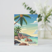 Carte Postale Seychelles Anse Source d'Argent Beach Travel (Debout devant)