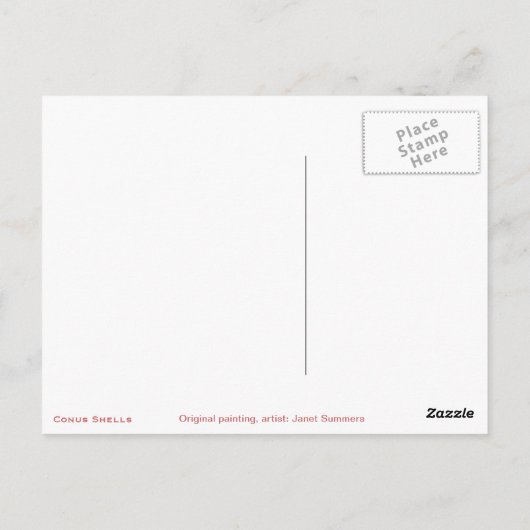Carte Postale Seychelles Conus Shells (Dos)