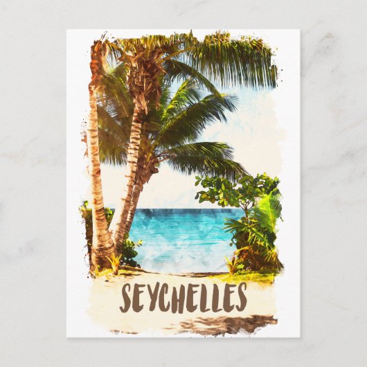 Carte Postale Seychelles Vue panoramique des îles tropicales (Devant)