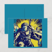 Carte Postale SF - Héros Anime Woodcut 1 (Devant / Derrière)