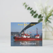 Carte Postale SFFD - Bateau de lutte contre l'incendie un (Debout devant)