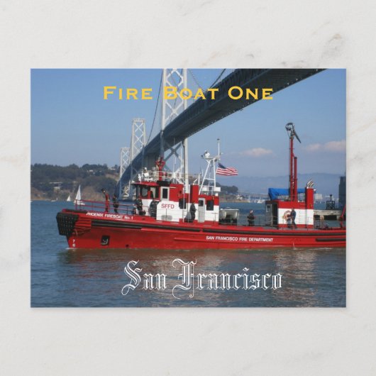 Carte Postale SFFD - Bateau de lutte contre l'incendie un (Devant)