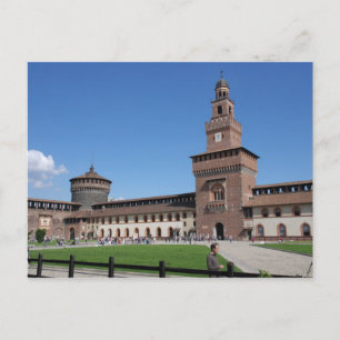 Carte Postale Sforza Castle - Milano, Italia - Postcard