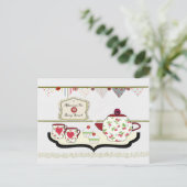 Carte postale Shabby Chic Cute Tea Party (Debout devant)