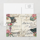 Carte postale Shabby Chic Paris Bluebird (Devant / Derrière)