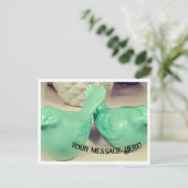 Carte Postale Shabby Pretty Green Birds Tweete IRL (Debout devant)